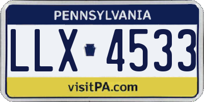 PA license plate LLX4533