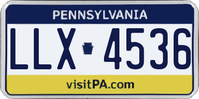 PA license plate LLX4536
