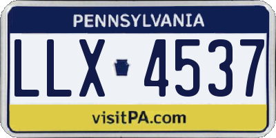 PA license plate LLX4537