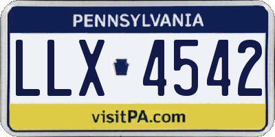 PA license plate LLX4542