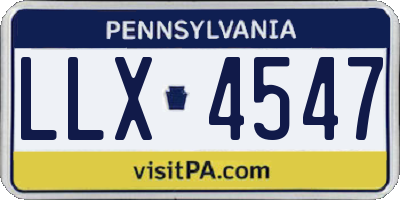 PA license plate LLX4547