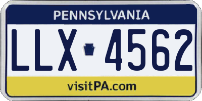 PA license plate LLX4562