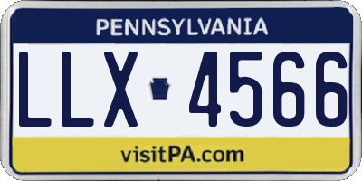 PA license plate LLX4566
