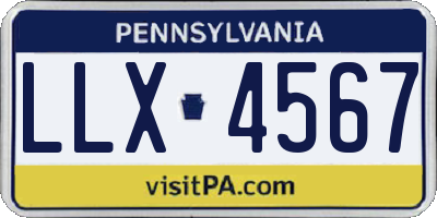 PA license plate LLX4567