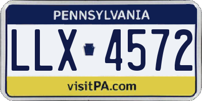 PA license plate LLX4572