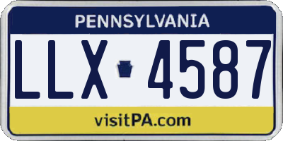 PA license plate LLX4587
