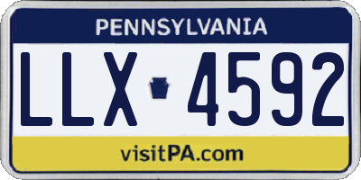 PA license plate LLX4592