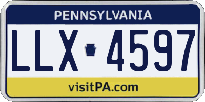 PA license plate LLX4597