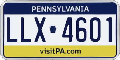 PA license plate LLX4601