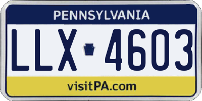 PA license plate LLX4603