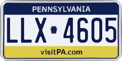 PA license plate LLX4605