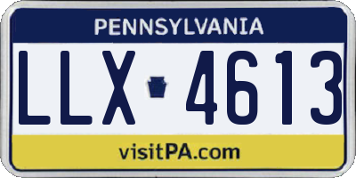 PA license plate LLX4613