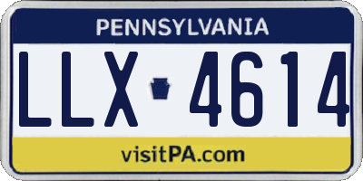 PA license plate LLX4614