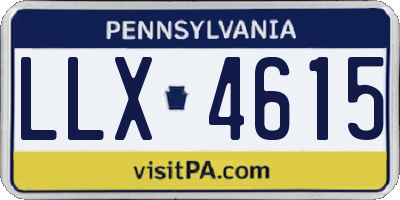 PA license plate LLX4615