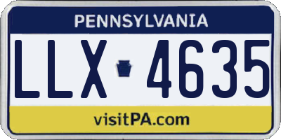 PA license plate LLX4635