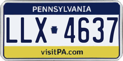 PA license plate LLX4637