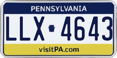 PA license plate LLX4643