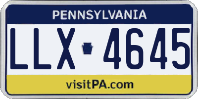 PA license plate LLX4645