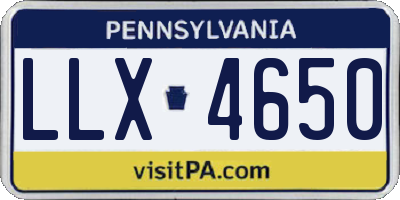 PA license plate LLX4650