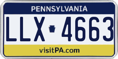 PA license plate LLX4663