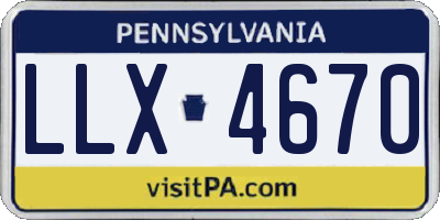PA license plate LLX4670