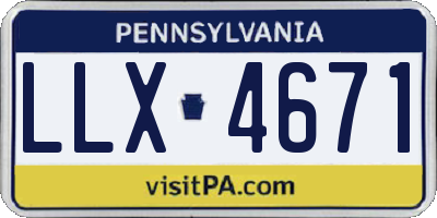 PA license plate LLX4671