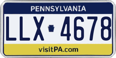 PA license plate LLX4678