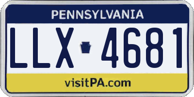 PA license plate LLX4681