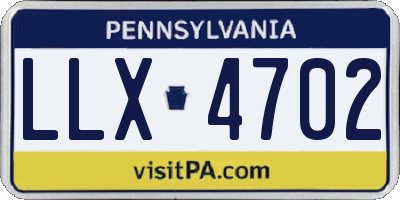 PA license plate LLX4702