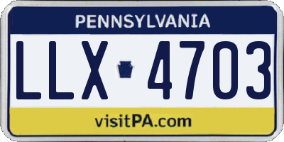 PA license plate LLX4703