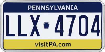 PA license plate LLX4704