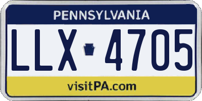 PA license plate LLX4705
