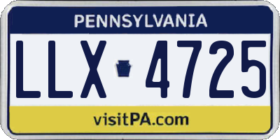 PA license plate LLX4725
