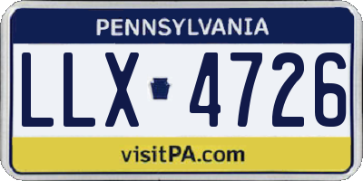 PA license plate LLX4726