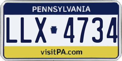 PA license plate LLX4734
