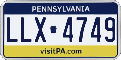PA license plate LLX4749