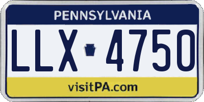 PA license plate LLX4750