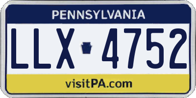 PA license plate LLX4752