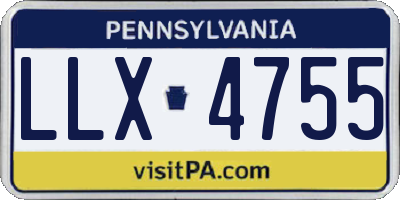PA license plate LLX4755