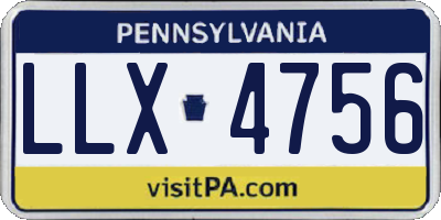 PA license plate LLX4756