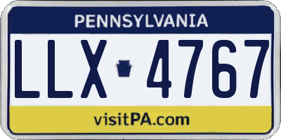 PA license plate LLX4767