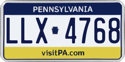 PA license plate LLX4768