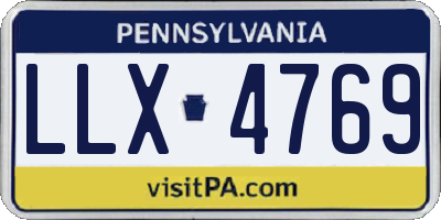 PA license plate LLX4769