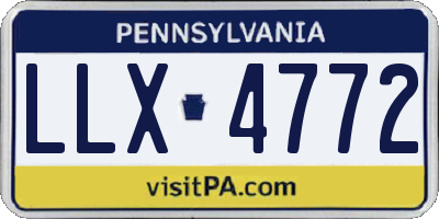 PA license plate LLX4772
