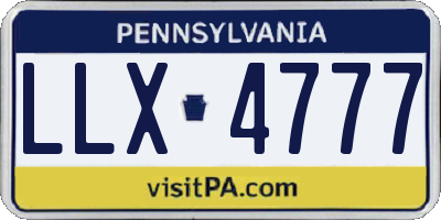 PA license plate LLX4777