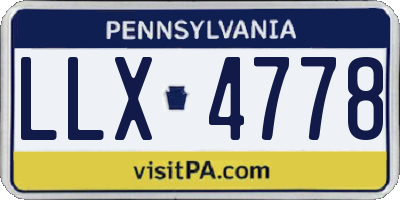 PA license plate LLX4778