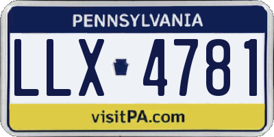 PA license plate LLX4781