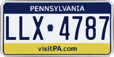 PA license plate LLX4787