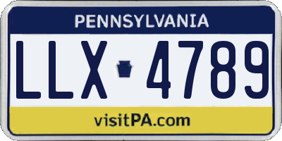 PA license plate LLX4789