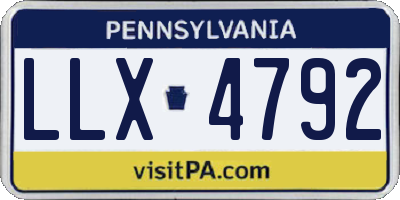 PA license plate LLX4792